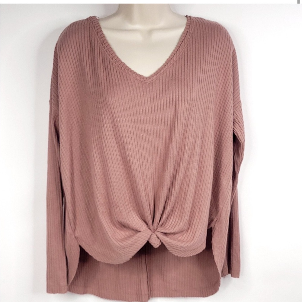 Wild Fable Women's Mauve Knotted Blouse